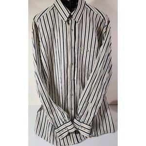 Wrangler George Strait‎ Cowboy Mens  LARGE Long Sleeve Stripped Button Up Shirt